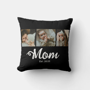 Coussin Maman a établi un script gras moderne noir 3 Photo