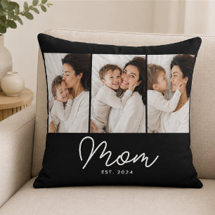 Coussin Maman a établi un script moderne noir 3 Photo