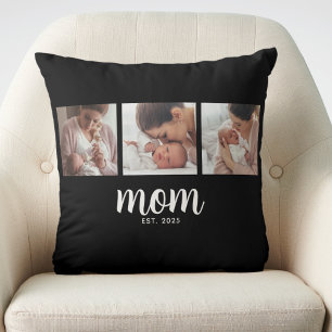Coussin Maman a établi un script moderne noir 3 Photo