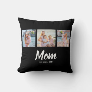 Coussin Maman a établi un script moderne noir 3 Photo