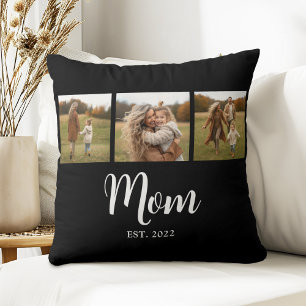 Coussin Maman a établi un script simple moderne noir 3 Pho