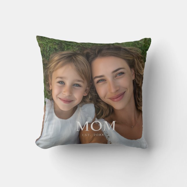 Coussin Maman a établi une photo de script moderne  (Recto)