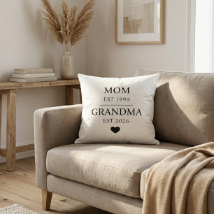 Coussin Maman à grand-mère année d'établissement Jalonneme