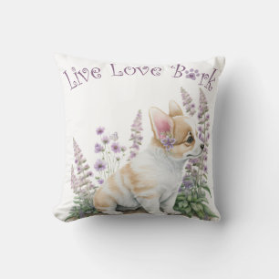 Coussin Maman Chien Corgi Floral