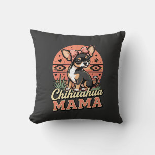 Coussin Maman Chihuahua Mignonne Noeud Papillon Mère Chien