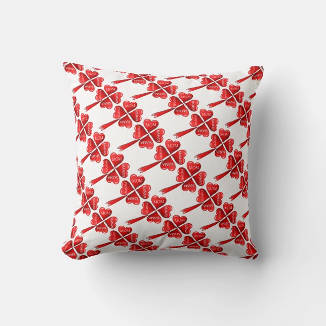 Coussin Maman Coeurs Clovers (Recto)