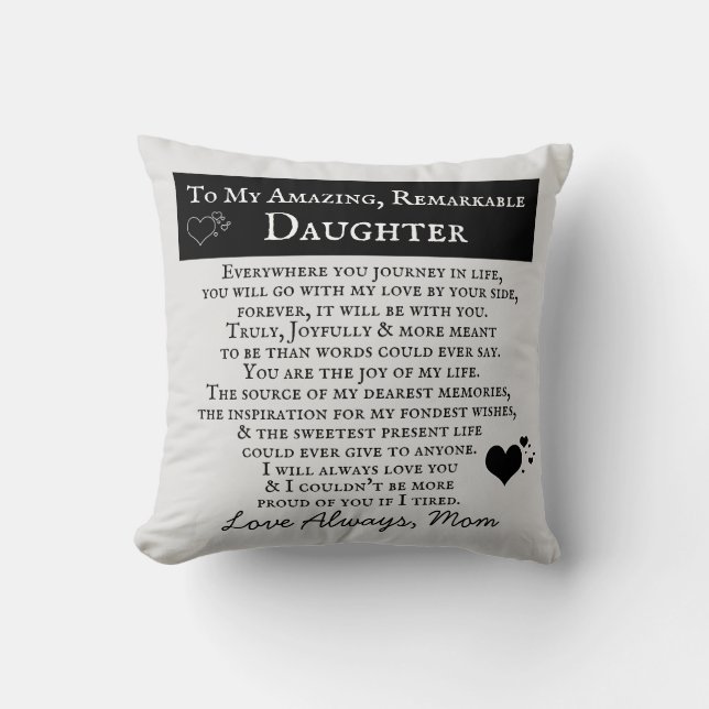 Coussin maman d'amour de fille (Recto)