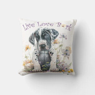 Coussin Maman de Grand Danois Floral