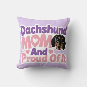 Coussin Maman de teckel et fière de l'être
