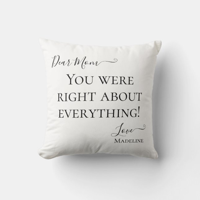 Coussin Maman Drôle Dit Que Tu Avais Raison Typographie (Recto)