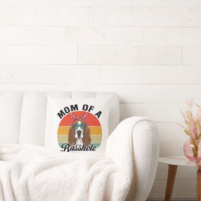 Coussin Maman d'un Basshole Funny Basset Hound Chig Maman (Canapé)
