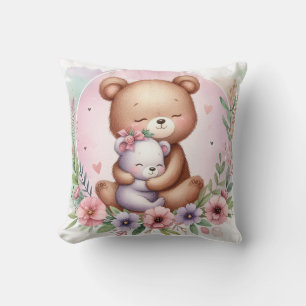 Coussin Maman et bébé ours
