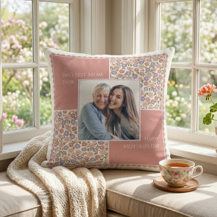 Coussin Maman la plus adorable Fleurie vintage Photo de la
