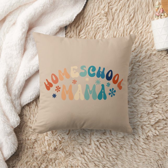 Coussin Maman maman de l'école familiale Retro (Couverture)
