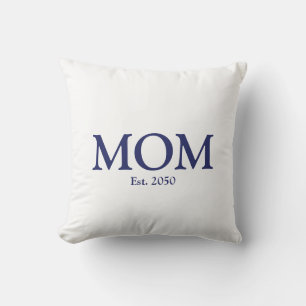 Coussin Maman marine bleu blanc coutume date établie migno