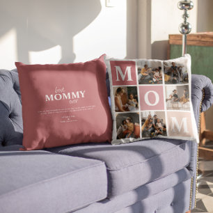 Coussin Maman nous t'aimons   Moderne bloc de couleur 6 ph