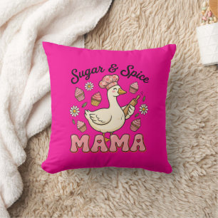 Coussin Maman oie sucre épice mignonne 