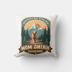 Coussin Maman Randonneuse Golden Retriever Vintage Testée