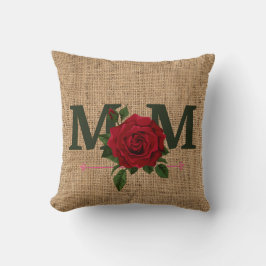 Coussin Maman Rose burlap print Lancer l'oreiller