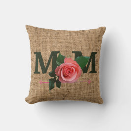 Coussin Maman Rose burlap print Lancer l'oreiller