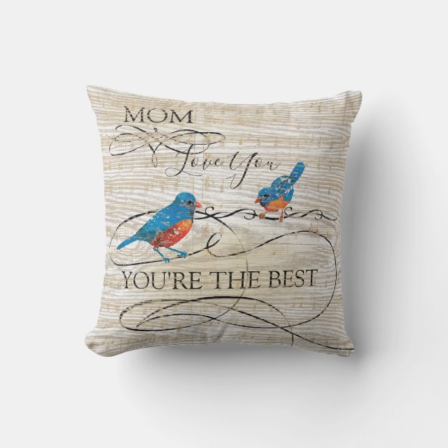 Coussin Maman, tu es le meilleur Bluebirds (Recto)