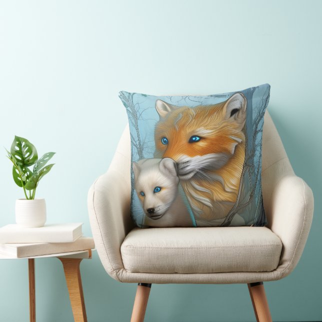 Coussin Maman Tu es le meilleur - Fox et bébé (Chaise)