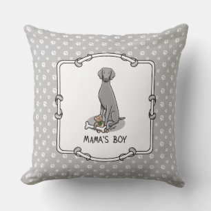 Coussin Mama's Boy Weimaraner (gris 1) jouets chien maman 