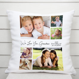 Coussin Mamie We Love You Photos Personnalized
