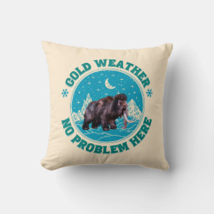 Coussin Mammouth d'hiver humour en temps froid