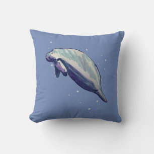 Coussin Manatee Floride Tropical Thopical Thlow Pillow