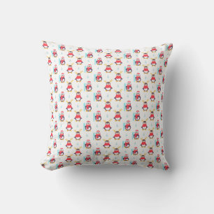 Coussin Manchot Renne Skis Mignon Hiver