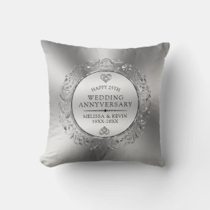Coussin Mandala à fleurs mariages en argent