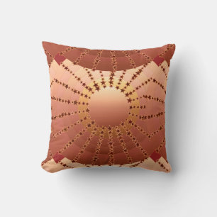Coussin Mandala avec étoiles - dégradé de satin de cuivre