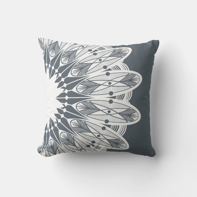 Coussin Mandala blanc moderne (Recto)