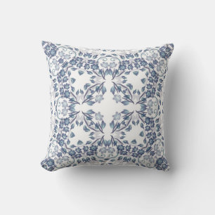 Coussin Mandala bleu poussiéreux
