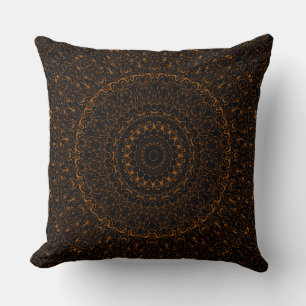 Coussin Mandala Brun Rustique au Charme Occidental