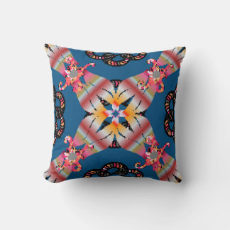 Coussin Mandala coloré sur un arrière - plan jaune. Invita