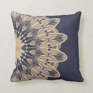 Coussin Mandala complexe bronzage de dentelle