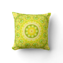 Mandala de printemps vert jaune floral bohème