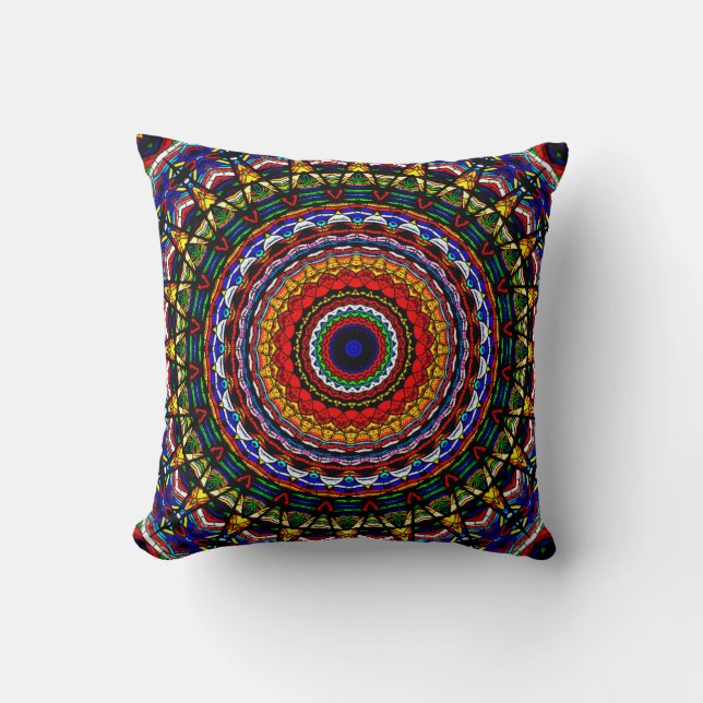 Coussin Mandala en Verre Cathédrale (Recto)