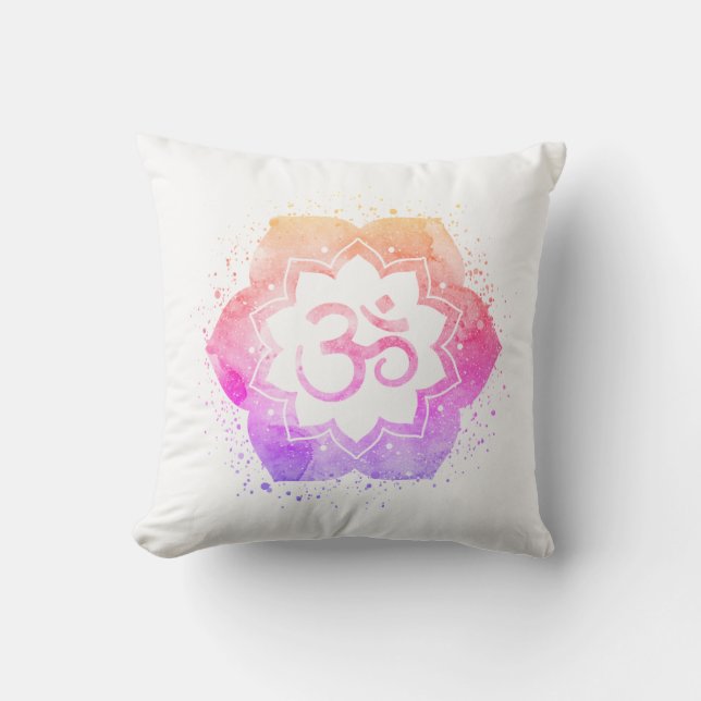 Coussin Mandala extérieur de fleur de Lotus de symbole (Recto)