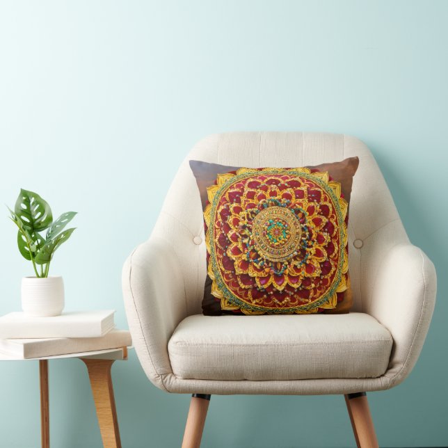 Coussin mandala fait main (Chaise)