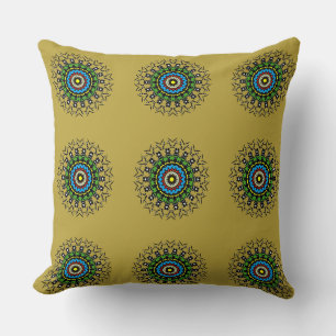 Coussin Mandala floral motif sans couture vintage chic