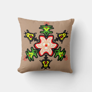 Coussin Mandala floral vert