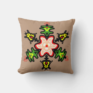 Coussin Mandala floral vert