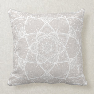 Coussin Mandala gris et blanc - Loergann dans Lynx