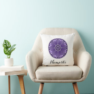 Coussin Mandala Namaste pourpre spirituel