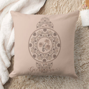 Coussin Mandala Ornementale Mocha Rococo Lotus
