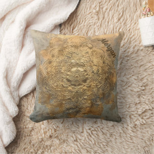 Coussin Mandala personnalisées Embossées   Élégant cadeau 