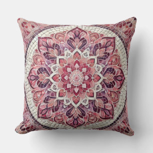 Coussin Mandala rose Motif : L'art de la mosaïque